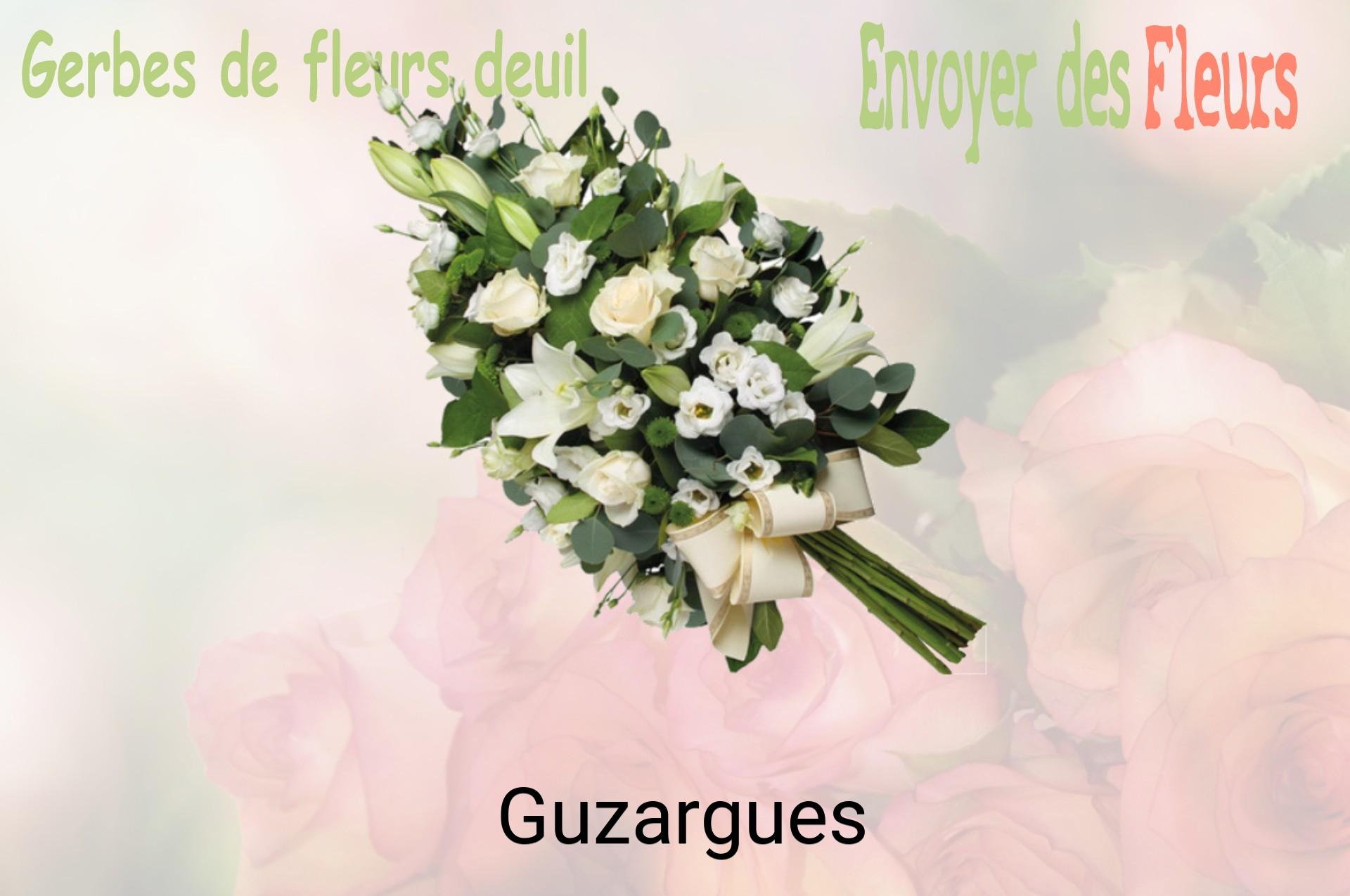 Gerbe de fleurs de deuil livrée à Guzargues